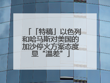 「特稿」以色列和哈马斯对美国的加沙停火方案态度显“温差”