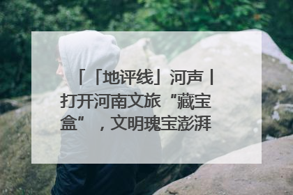 「地评线」河声丨打开河南文旅“藏宝盒”，文明瑰宝澎湃发展“豫动能”