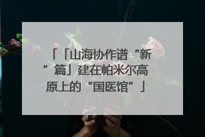 「山海协作谱“新”篇」建在帕米尔高原上的“国医馆”