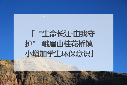 “生命长江·由我守护” 峨眉山桂花桥镇小增加学生环保意识