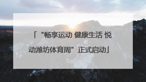 “畅享运动 健康生活 悦动潍坊体育周”正式启动