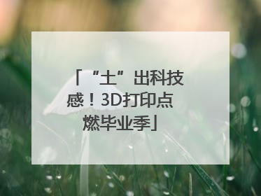 “土”出科技感！3D打印点燃毕业季