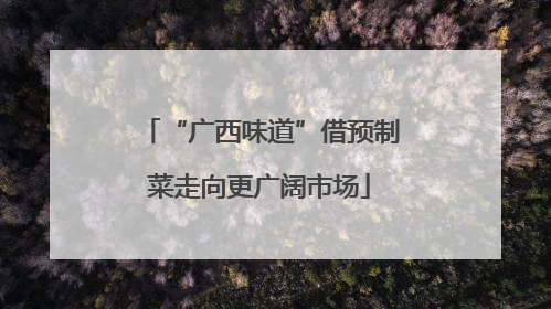 “广西味道”借预制菜走向更广阔市场