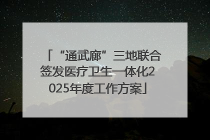 “通武廊”三地联合签发医疗卫生一体化2025年度工作方案