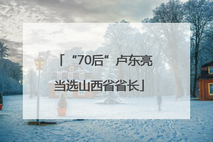 “70后”卢东亮当选山西省省长