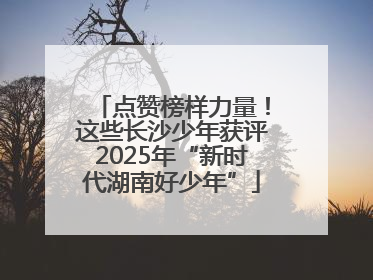 点赞榜样力量！这些长沙少年获评2025年“新时代湖南好少年”