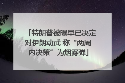 特朗普被曝早已决定对伊朗动武 称“两周内决策”为烟雾弹