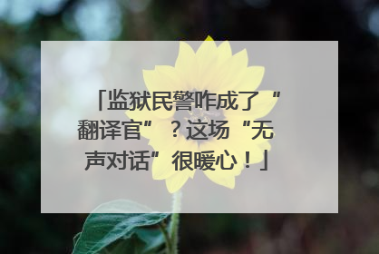 监狱民警咋成了“翻译官”？这场“无声对话”很暖心！