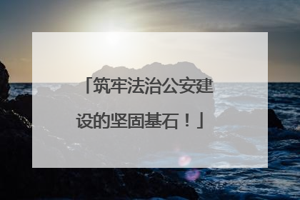 筑牢法治公安建设的坚固基石！