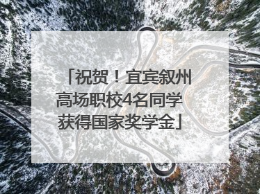 祝贺！宜宾叙州高场职校4名同学获得国家奖学金