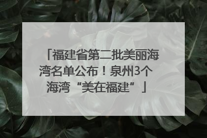 福建省第二批美丽海湾名单公布！泉州3个海湾“美在福建”