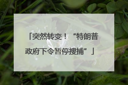 突然转变！“特朗普政府下令暂停搜捕”
