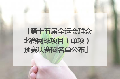 第十五届全运会群众比赛网球项目（单项）预赛决赛圈名单公布