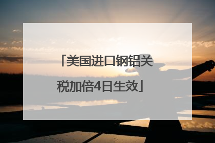 美国进口钢铝关税加倍4日生效