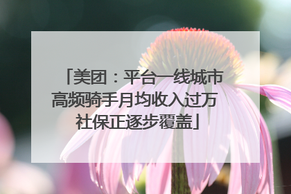 美团：平台一线城市高频骑手月均收入过万 社保正逐步覆盖