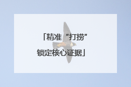精准“打捞”锁定核心证据