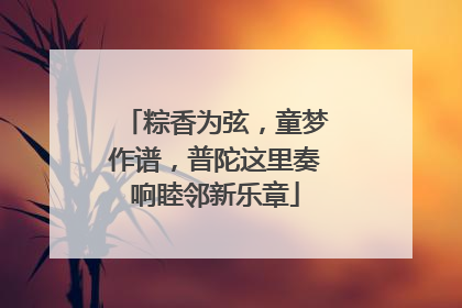 粽香为弦，童梦作谱，普陀这里奏响睦邻新乐章