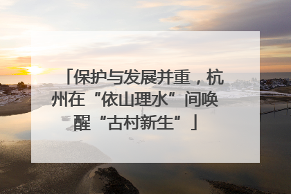 保护与发展并重，杭州在“依山理水”间唤醒“古村新生”