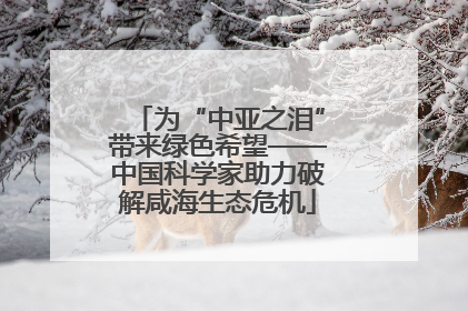 为“中亚之泪”带来绿色希望——中国科学家助力破解咸海生态危机