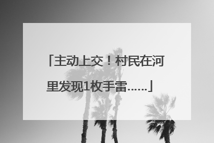 主动上交！村民在河里发现1枚手雷……