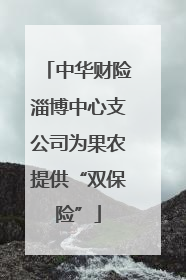 中华财险淄博中心支公司为果农提供“双保险”