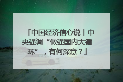 中国经济信心说丨中央强调“做强国内大循环”，有何深意？