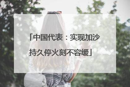中国代表：实现加沙持久停火刻不容缓