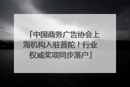 中国商务广告协会上海机构入驻普陀！行业权威奖项同步落户