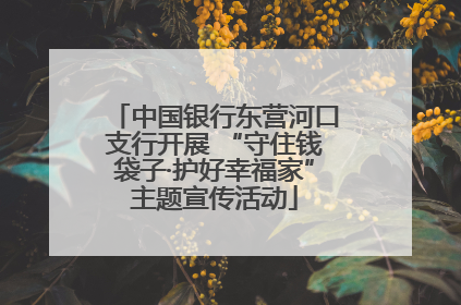 中国银行东营河口支行开展 “守住钱袋子·护好幸福家”主题宣传活动