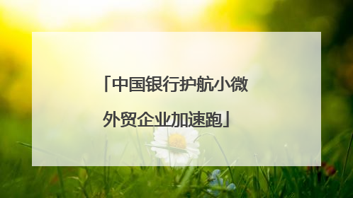 中国银行护航小微外贸企业加速跑