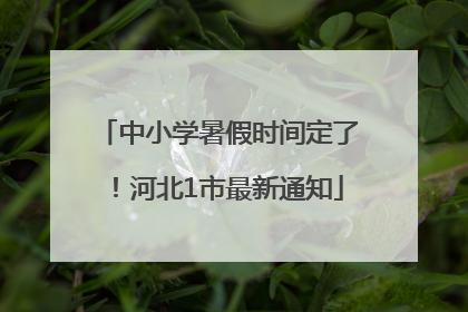 中小学暑假时间定了！河北1市最新通知