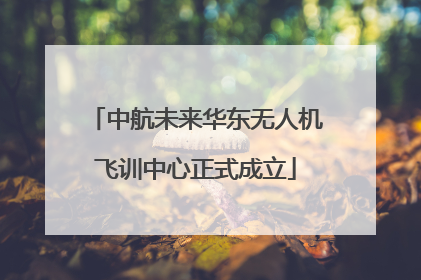 中航未来华东无人机飞训中心正式成立