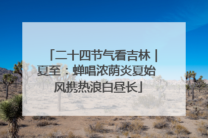 二十四节气看吉林｜夏至：蝉唱浓荫炎夏始 风携热浪白昼长