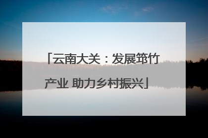 云南大关：发展筇竹产业 助力乡村振兴