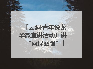 云洞·青年说龙华微宣讲活动开讲“向绿图强”