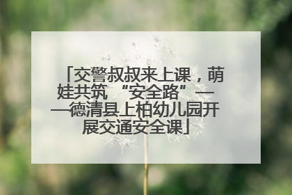 交警叔叔来上课，萌娃共筑 “安全路”——德清县上柏幼儿园开展交通安全课