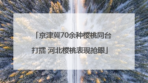 京津冀70余种樱桃同台打擂 河北樱桃表现抢眼