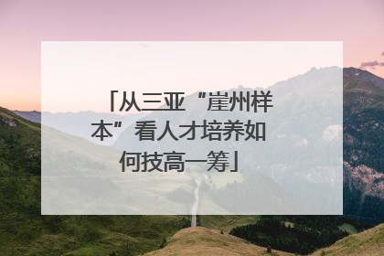 从三亚“崖州样本”看人才培养如何技高一筹