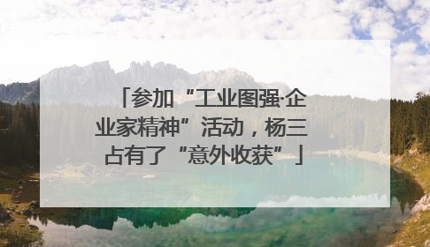 参加“工业图强·企业家精神”活动，杨三占有了“意外收获”