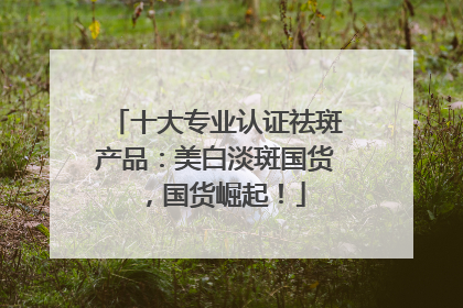 十大专业认证祛斑产品：美白淡斑国货，国货崛起！