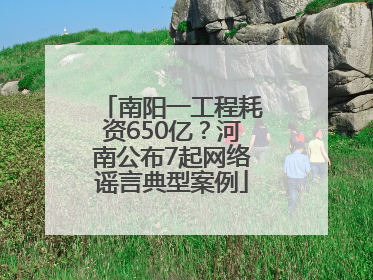 南阳一工程耗资650亿？河南公布7起网络谣言典型案例
