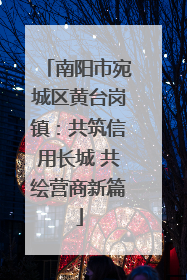 南阳市宛城区黄台岗镇：共筑信用长城 共绘营商新篇
