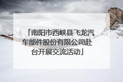 南阳市西峡县飞龙汽车部件股份有限公司赴台开展交流活动