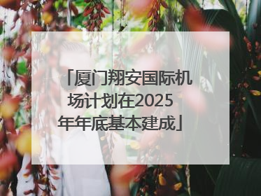 厦门翔安国际机场计划在2025年年底基本建成