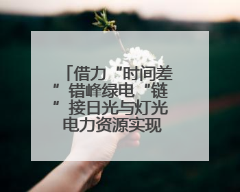 借力“时间差”错峰绿电“链”接日光与灯光 电力资源实现“时空腾挪”