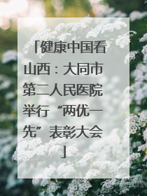 健康中国看山西：大同市第二人民医院举行“两优一先”表彰大会