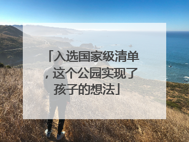 入选国家级清单，这个公园实现了孩子的想法