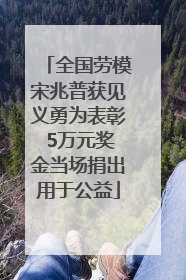 全国劳模宋兆普获见义勇为表彰 5万元奖金当场捐出用于公益