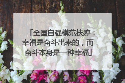 全国自强模范扶婷：幸福是奋斗出来的，而奋斗本身是一种幸福