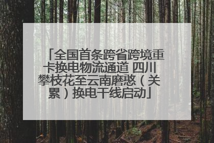 全国首条跨省跨境重卡换电物流通道 四川攀枝花至云南磨憨（关累）换电干线启动